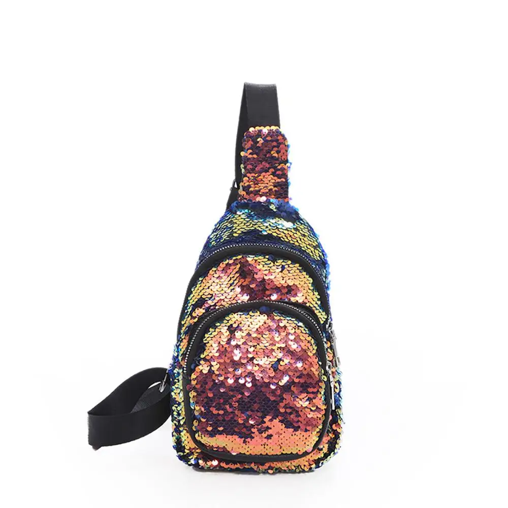 Золотой Fanny Pack Multi-function Fashion Mermaid Sequin Bag Reflective Laser Shoulder Bag Women's Belt Waist Bag Bum Pochete#40 - Цвет: Золотой