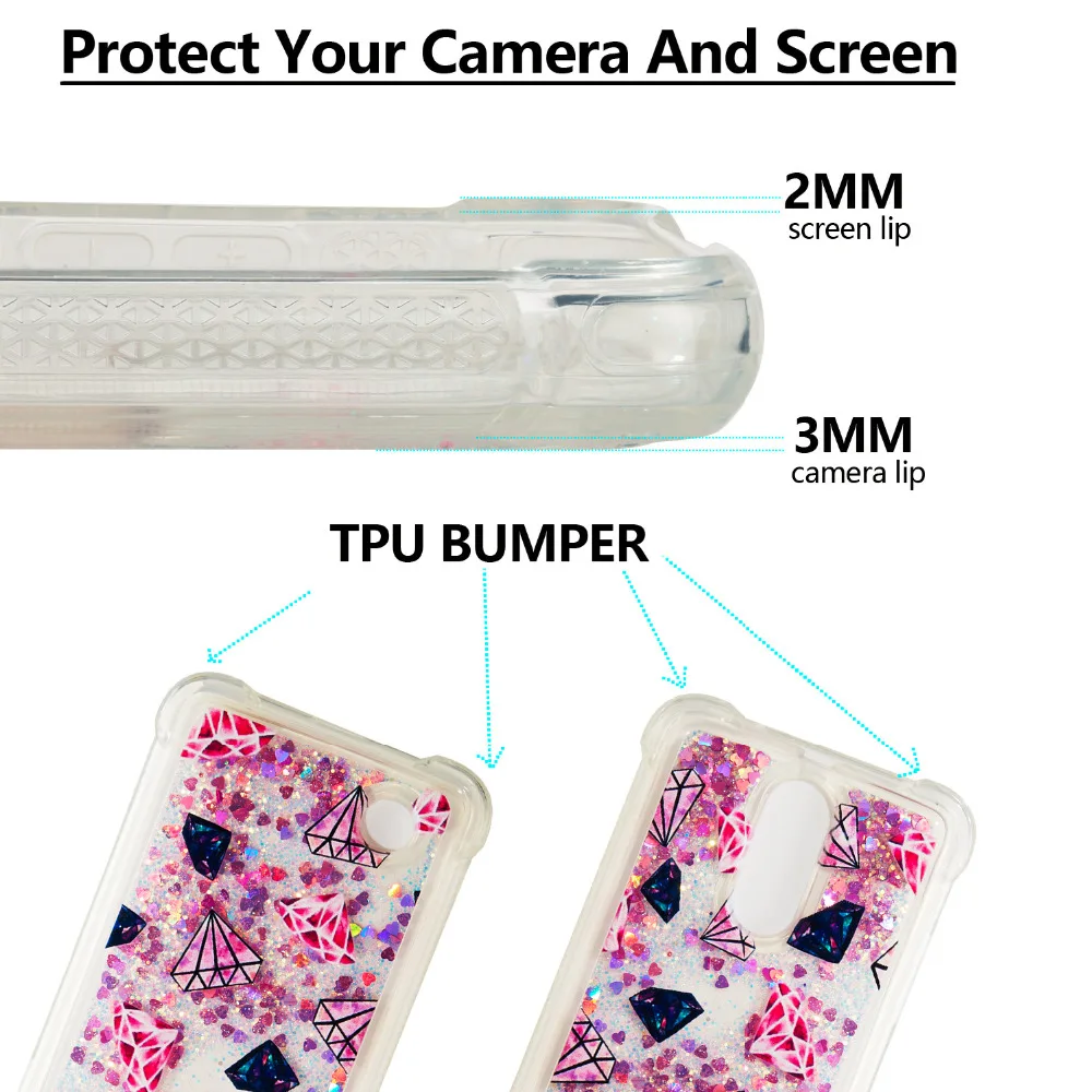 Case For LG K4 2017 LV1 M160 Liquid Glitter Silicone Soft TPU Dynamic Quicksand Star Lovely Unicorn Owl Eiffel Tower Cover |