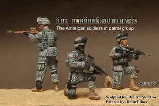 Масштаб 1/35 современные армейские пехотные патрули Миниатюрные модели на 3