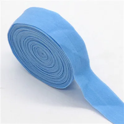 Light blue Складывающаяся эластичная лента 2 см, мягкая резинка 20 мм, Многослойная лента из спандекса для шитья, кружевная отделка, пояс, аксессуары для одежды, 5 ярдов - Цвет: Light blue