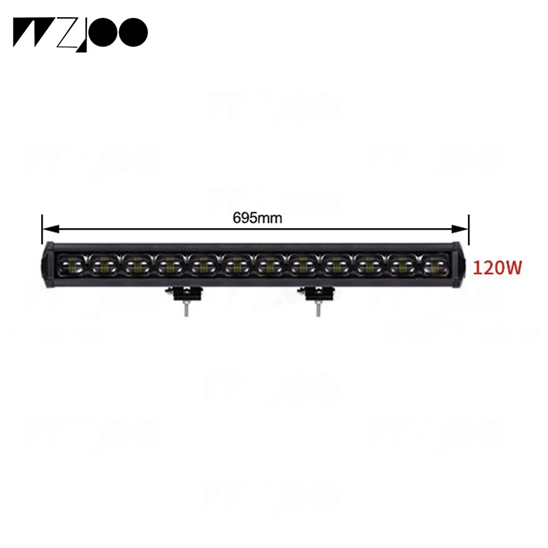 1x27inch 120w 6D объектив " 14" 2" 27" 3" 40" 4" 53 дюймов Однорядный светодиодный бар свет для Offroad 4x4 4WD ATV внедорожник луч дальнего света работы огни - Цвет: 1x27inch 120w