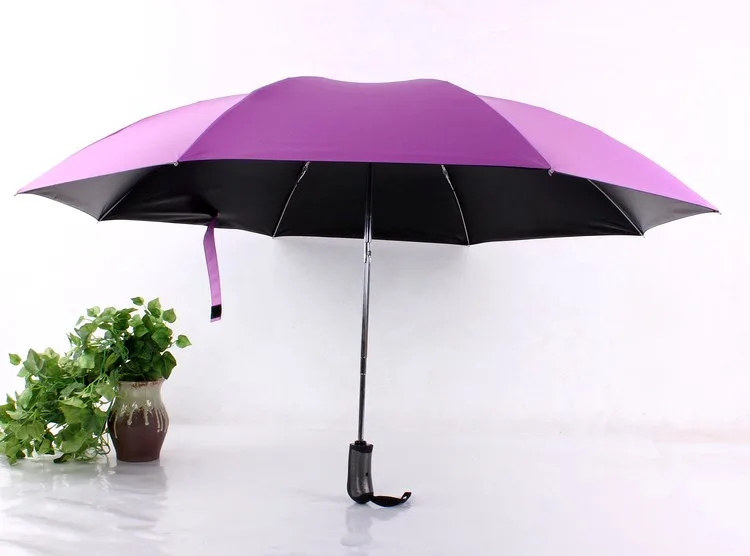 Автоматический складной обратный зонтик дождь женщины три раза Guarda Chuva