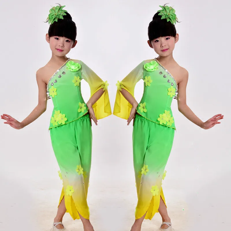 Детский китайский танцевальный костюм Янко топ + брюки головной убор 3 шт. детское