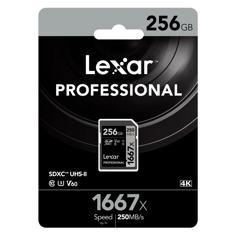 Акция! 250 МБ/с. 1667x Lexar 128 ГБ 256 ГБ SDXC U3 Card 64 Гб SDHC класса 10 SD карта памяти для 3D 4K видео Камера