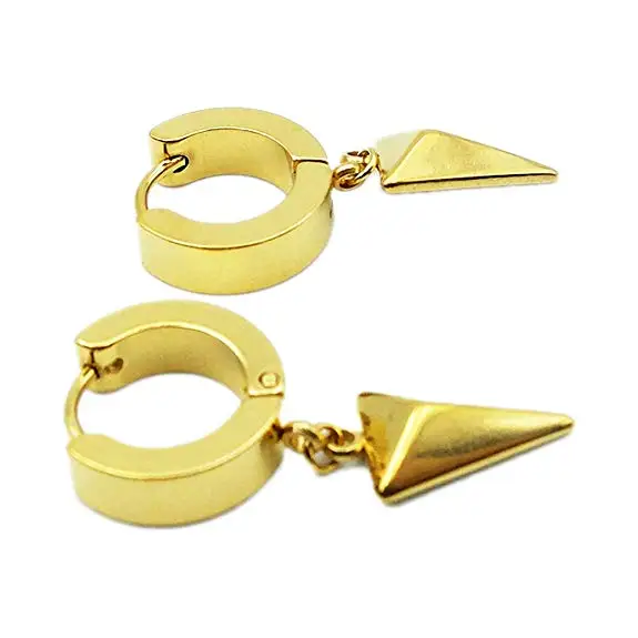 Мужские и женские круглые серьги-подвески в стиле хип-хоп 4 цвета треугольная