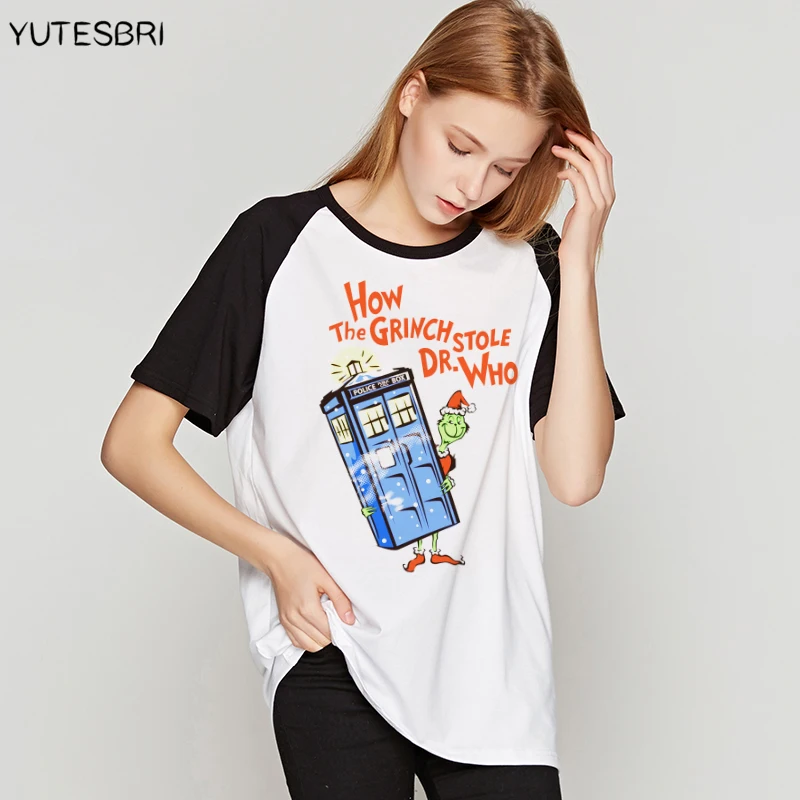 Модная Рождественская женская футболка с принтом Доктор Кто летняя Забавные