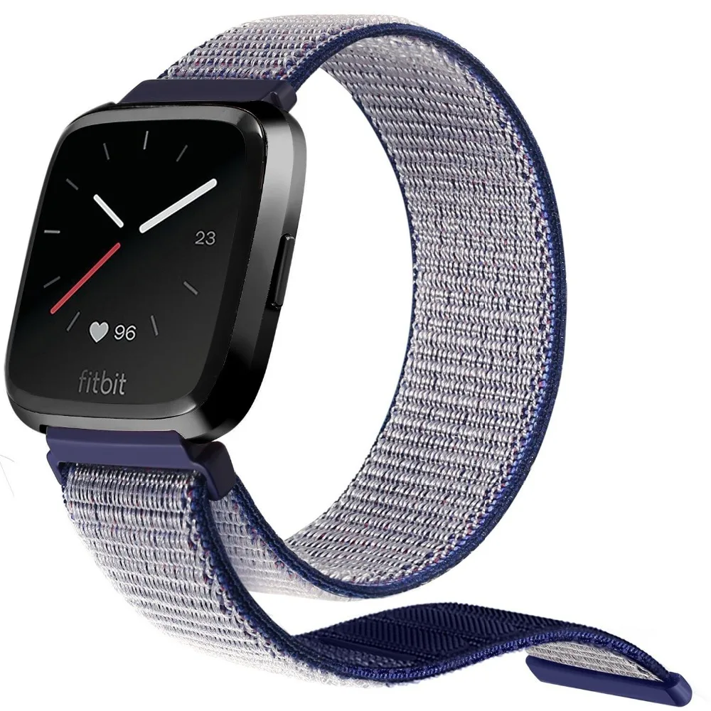 Спортивные часы с нейлоновым ремешком ремешок для Fitbit Versa дышащий сменный ремешок для браслета застежка-липучка регулируемый ремешок для закрытия