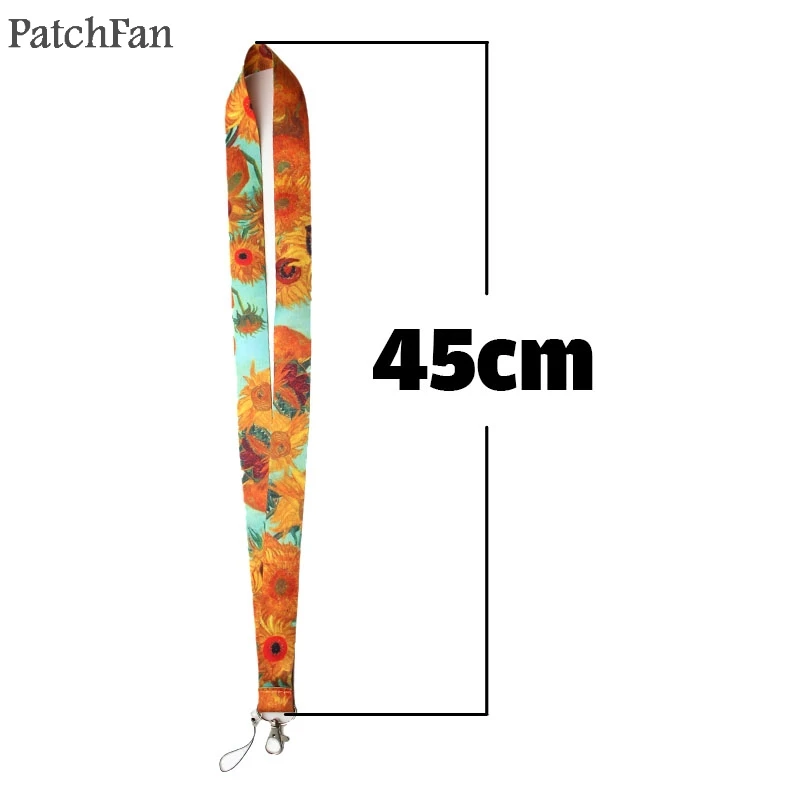 5 стилей Patchfan Ван Гог картина Звездная ночь подсолнухи ремешок для ключей телефонов брелоки ID Имя бирки держатели значков A0246