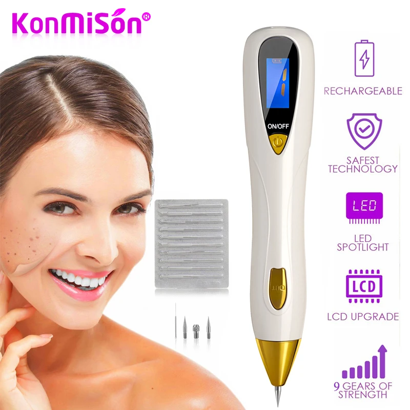 KONMISON Spot Mole, удаление веснушек, плазменная ручка для ухода за кожей, машина для удаления пятен, ЖК-дисплей, средство для удаления пятен, средство для удаления пятен