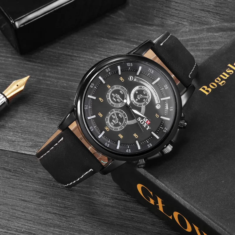 

Fashion Pu Leather Watches Mens Analog Military Sports SOXY Watch Quartz Male Wristwatch Hour Relogio Masculino Man Clock Saati