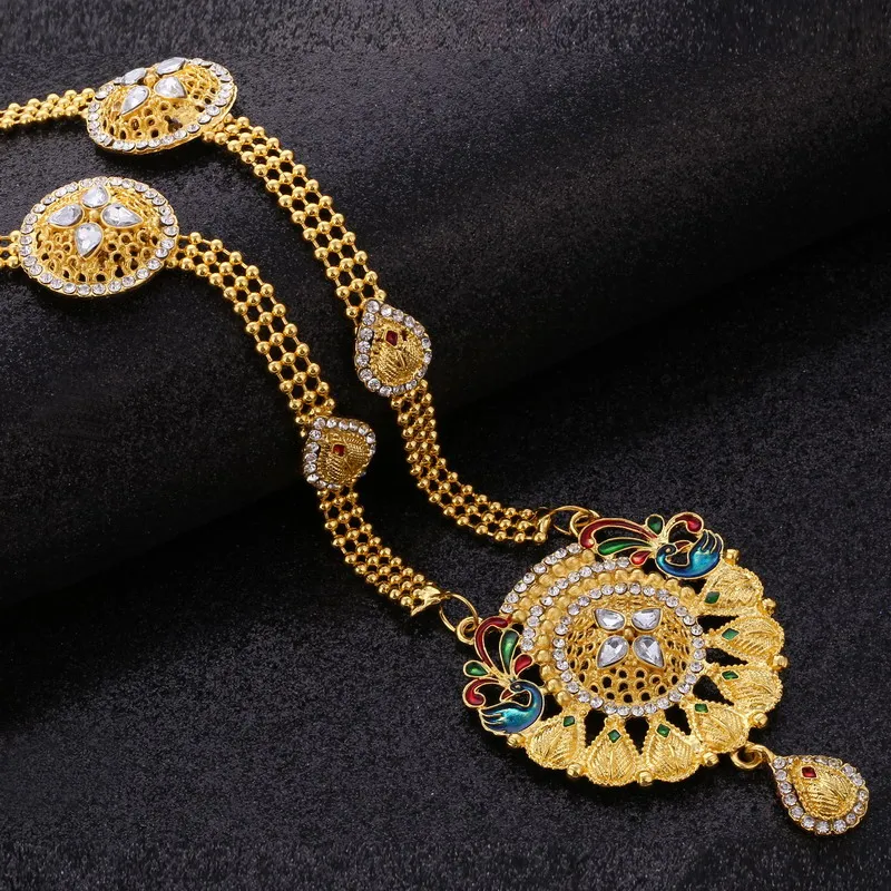 Женский комплект из колье и серёг с кристаллами | Украшения аксессуары