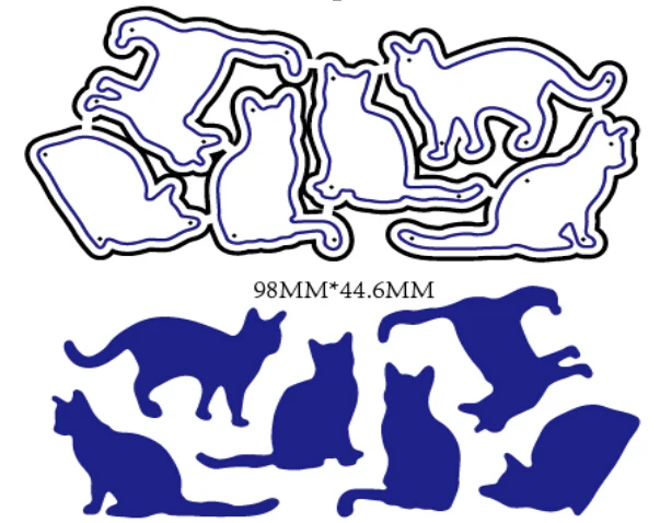 6 шт./компл. милые Прошитые кошечки для резки металла трафареты альбом