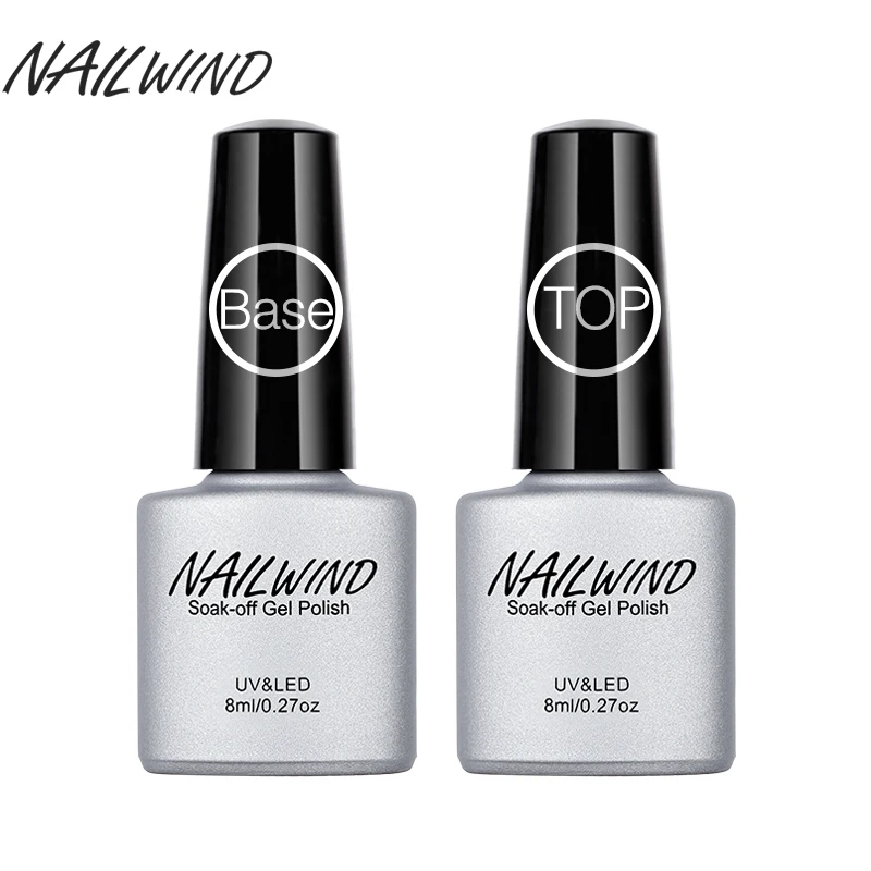 Длинное прочное верх покрытие NAILWIND 8 мл Базовое блестящее набор для маникюра