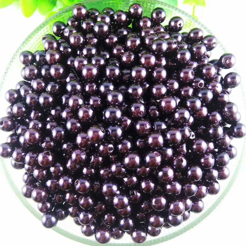 

6mm 8mm 10mm 12mm 14mm Dark Purple ABS Imitation Pearl Beads Wholesale DIY Jewelry Loose Beads For Charm Jewelry Making AS-17