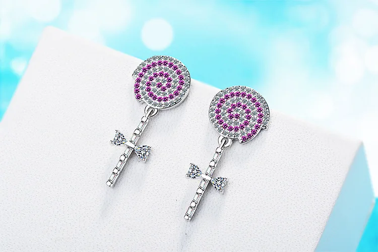 Женские серьги гвоздики из серебра 100% пробы с кристаллами|Серьги-гвоздики| |