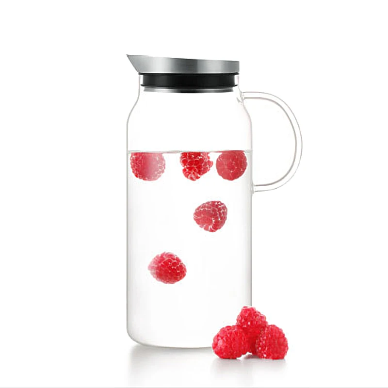 Термостойкий стеклянный чайник графин с крышкой из нержавеющей стали кувшин для