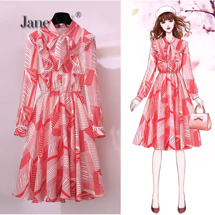 Шифоновая ткань JaneYU с геометрическим принтом в виде сказочного ветра арбуза