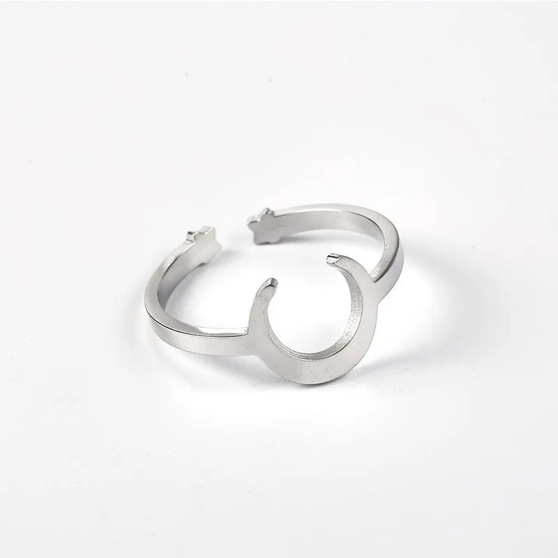RIR кольцо серебряного цвета с натуральным звездным небом на полумесяц
