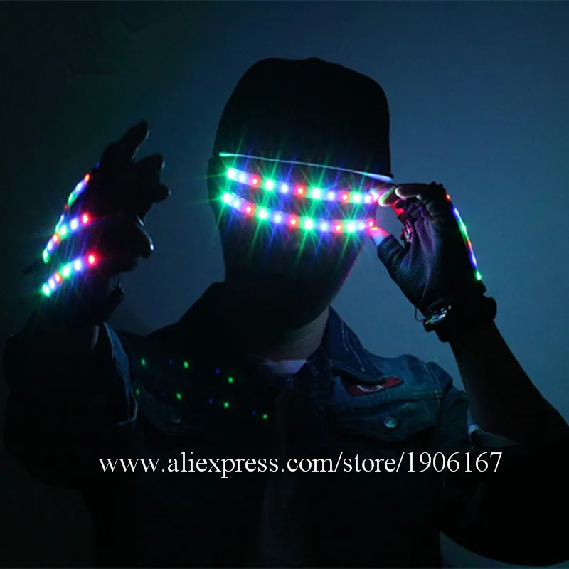 RGB Led Luminous Stage Perofrmance Glasses Gloves Lighting Illuminated Dancer DS DJ Party Halloween Christmas Props | Дом и сад