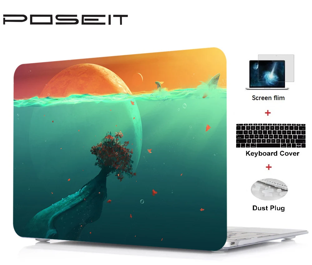 Чехол для Apple Macbook Retina Touch Bar Air Pro 11 12 13 15 дюймов Жесткий ноутбука + крышка клавиатуры