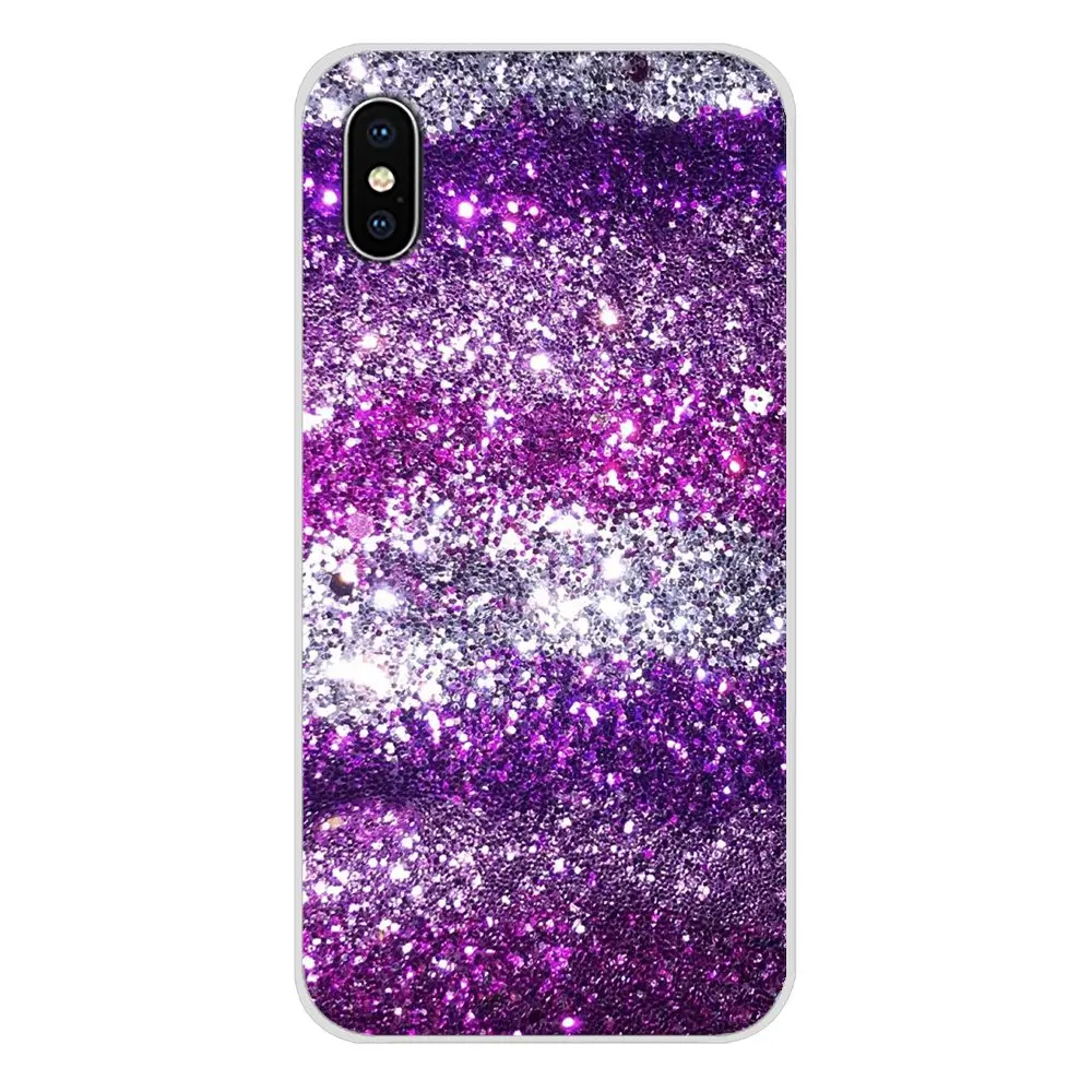 Красивые фиолетовые сверкающие блестки с узором для Samsung Galaxy A5 A6S A7 A8 A9S Star J4 J6 J7 J8