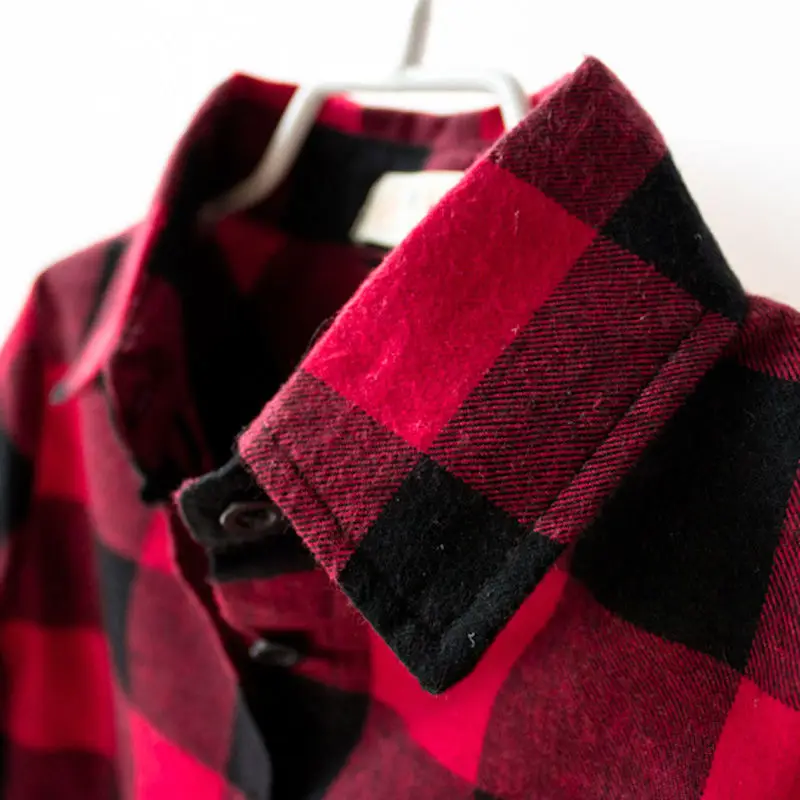 Коллекция 2018 года классические красные клетчатые пальто с длинными рукавами для
