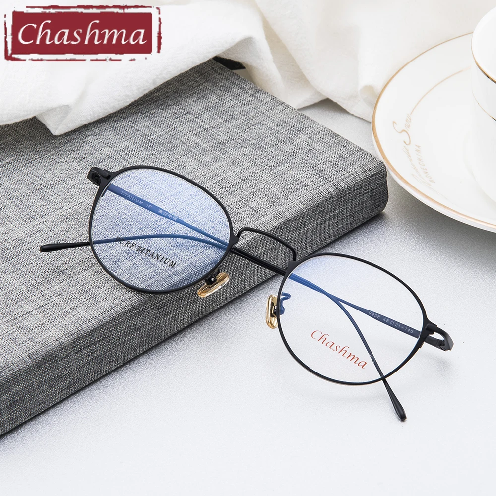 Женская винтажная оправа Chashma очки Opticos Gafas высококачественные круглые титановые