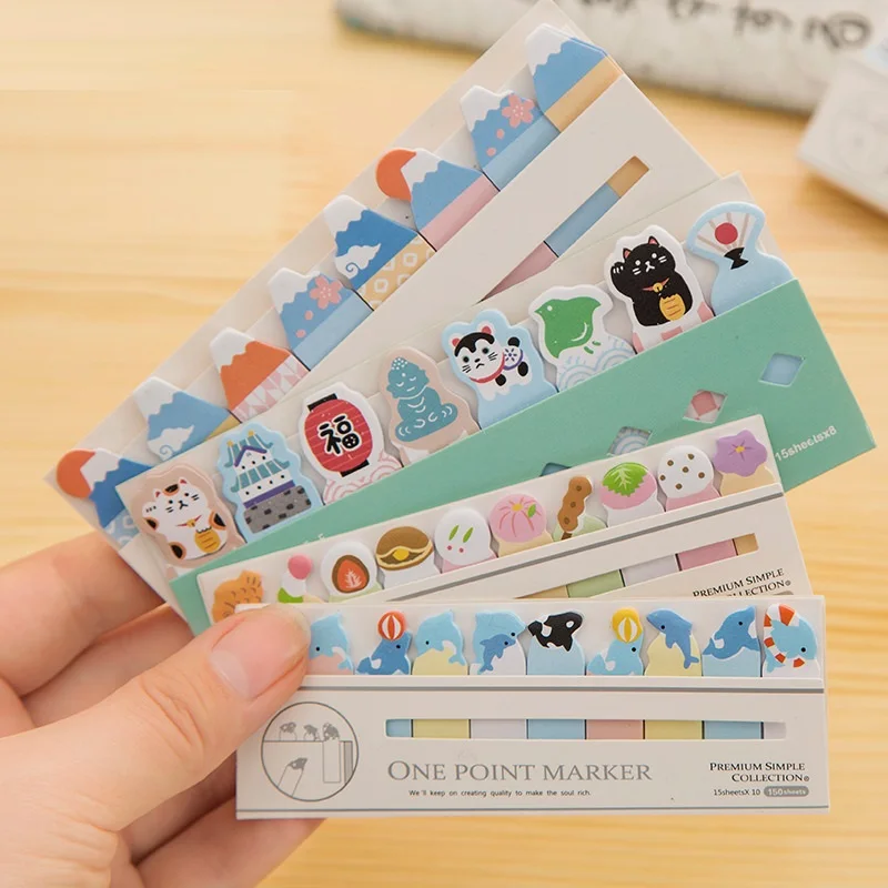 Kawaii Япония/торта, «кошка», «Собака» маркер Закладка Memo pad Флаги вкладка индекса бумаги для заметок на клейкой основе этикетка Бумага блок стикеров канцелярских принадлежностей
