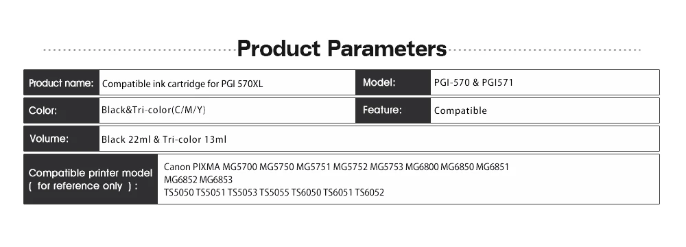 570 571 PGI-570 PGBK CLI-571 сменный картридж с чернилами Compitalbe для canon MG5750 MG5751 MG5752 MG5753 MG6850 MG6851 MG6852