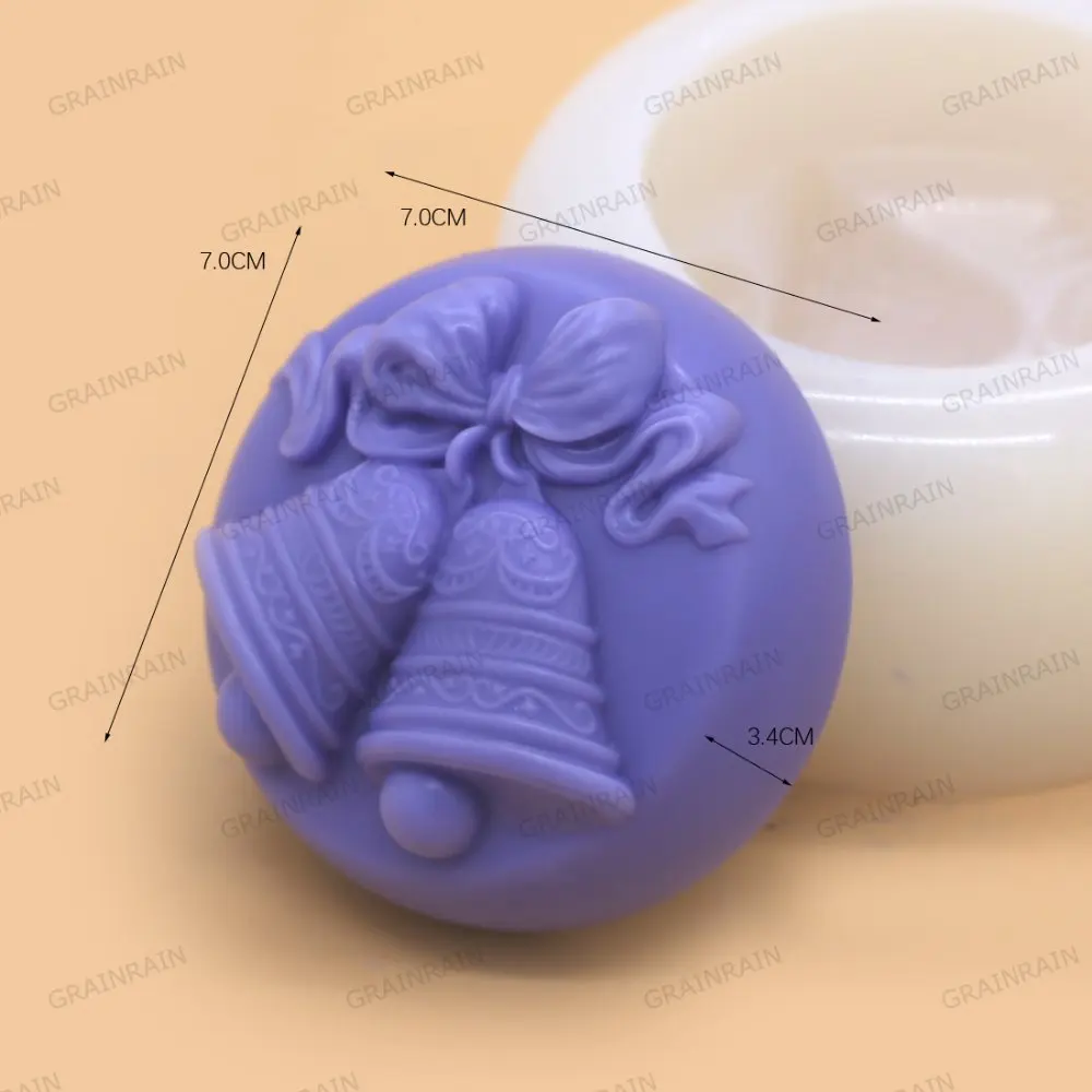 Grainrain Christmas Bell Soap Mold Silicone Making Mould Candle DIY Handmade | Дом и сад