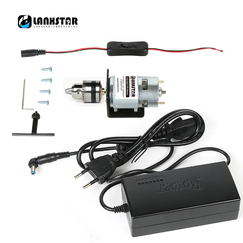 Lanxstar DC Электрический 775 мотор 24 в импульсный источник питания многофункциональная ручная электрическая дрель B10 дрель 0,6~ 6 мм Диапазон