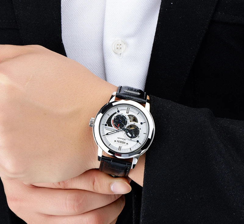 Швейцарские роскошные Брендовые мужские часы NESUN Skeleton Tourbillon с автоматическим