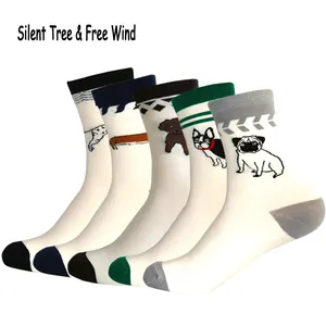 Забавные Для мужчин щенок собака Мультяшные короткие носки мужской новинка мужской бульдог далматинец-пуделем; Обувь с Мопсом такса хлопковые носки дешево