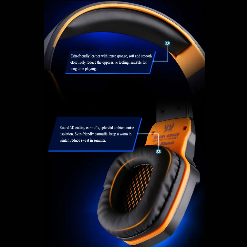 Игровые наушники KOTION B3505 беспроводной bluetooth спортивные микрофон для телефонной