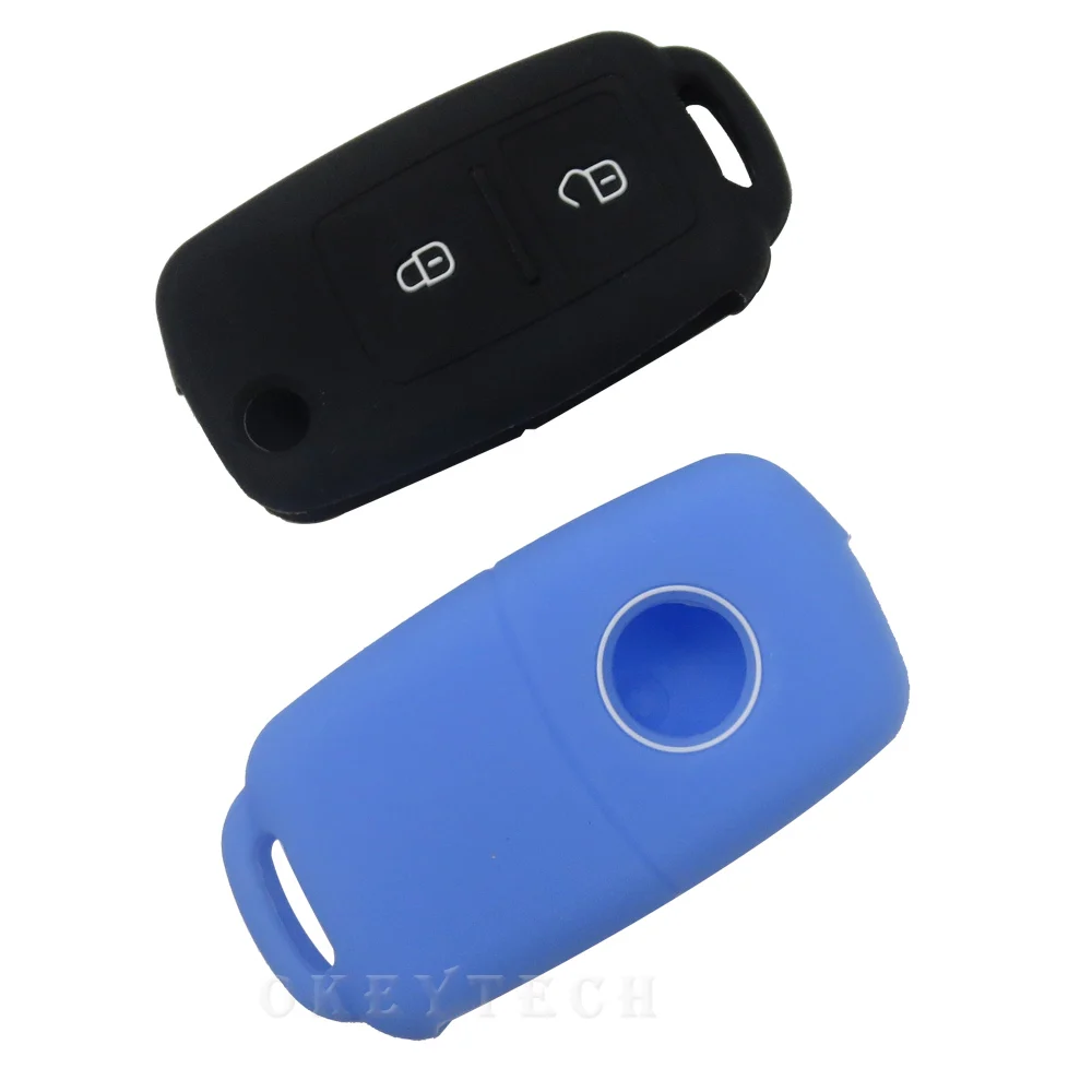 OkeyTech Лучший 2 кнопки силиконовый резиновый автомобильный чехол для брелка с