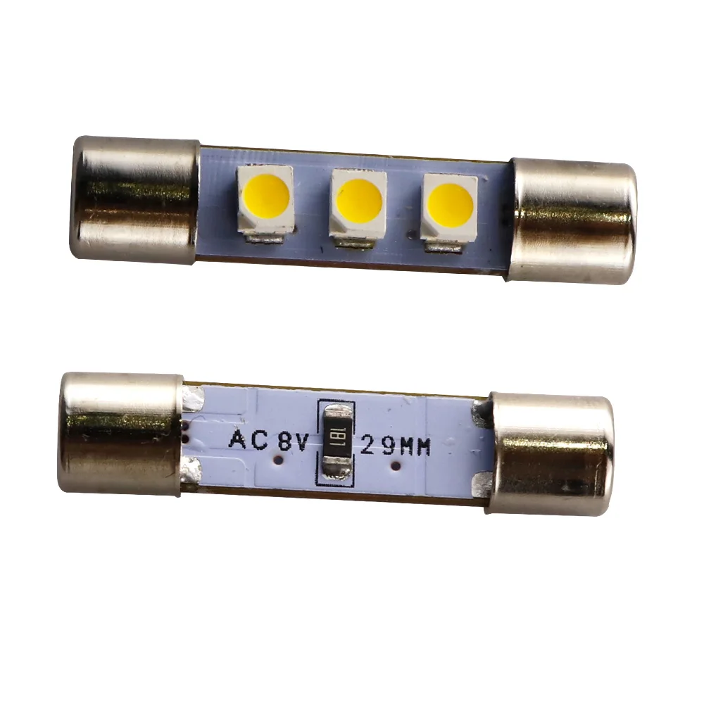 50X Marantz приемник для чтения света потока фестон T6.3 C5W 29 мм 31 мм 3 SMD 3528 1210 светодиодный 3SMD номерной знак свет светодиодный лампочка переменного тока 8 в