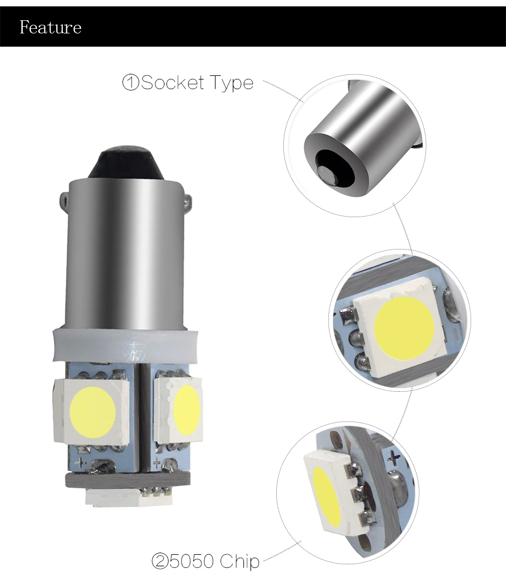 Автомобильные габаритные лампы Ba9s T4w 5050 SMD 5 светодиодный башенный 96 люмен автоматический клиновой маркер светильник светодиодный лампочка 12 В постоянного тока Белый Синий Желтый Красный 1 шт