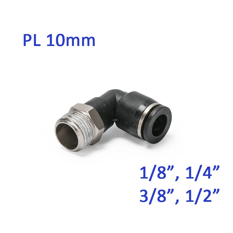 GOGO пневматическая трубка PL 10 мм 1/8 &quot1/4&quot 3/8 &quot1/2&quot PT резьба для мужского локоть