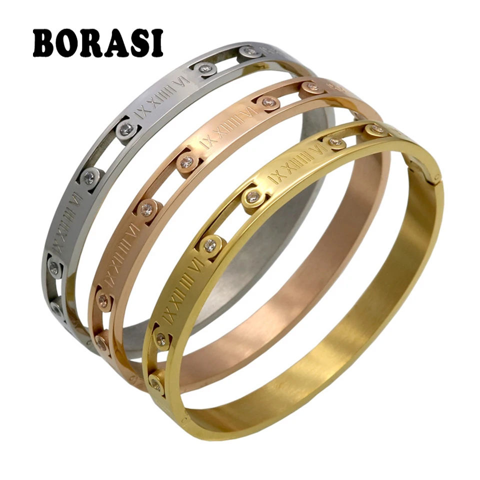Женский браслет с австрийскими кристаллами золотого цвета в римском стиле|bangle