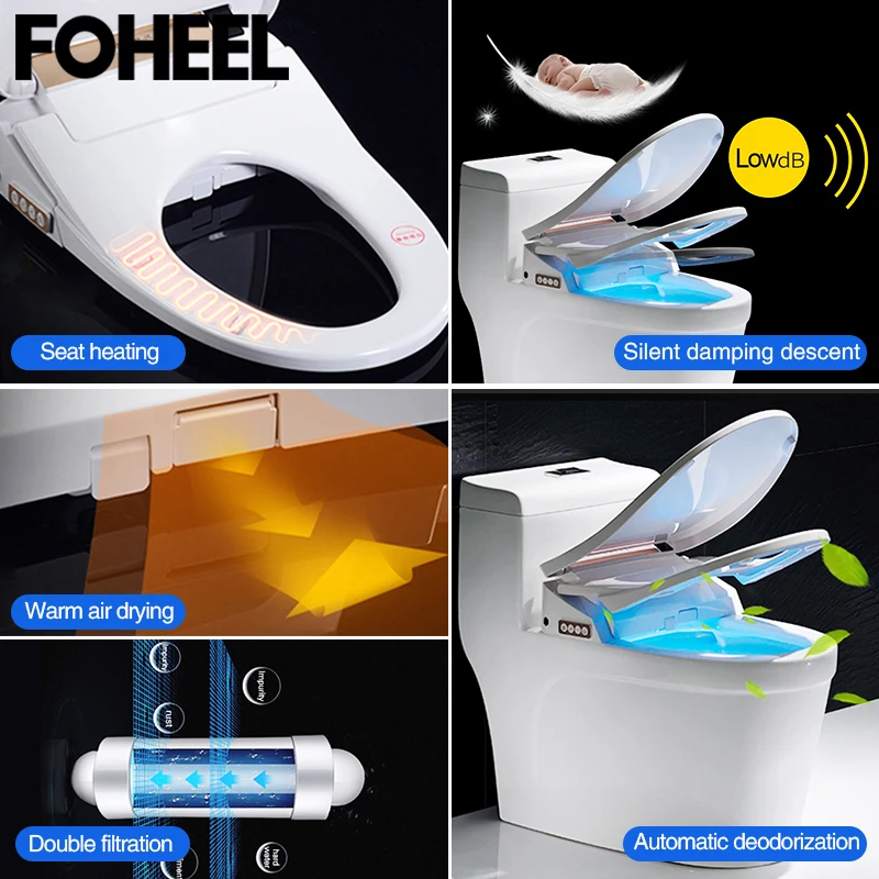 FOHEEL розовое золото умное сиденье для унитаза электронное биде чистое сухое