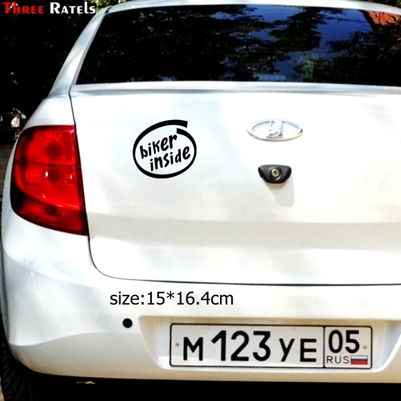 Three Ratels TZ 1451#15*16.4см байкер внутри наклейки на авто машину автонаклейка