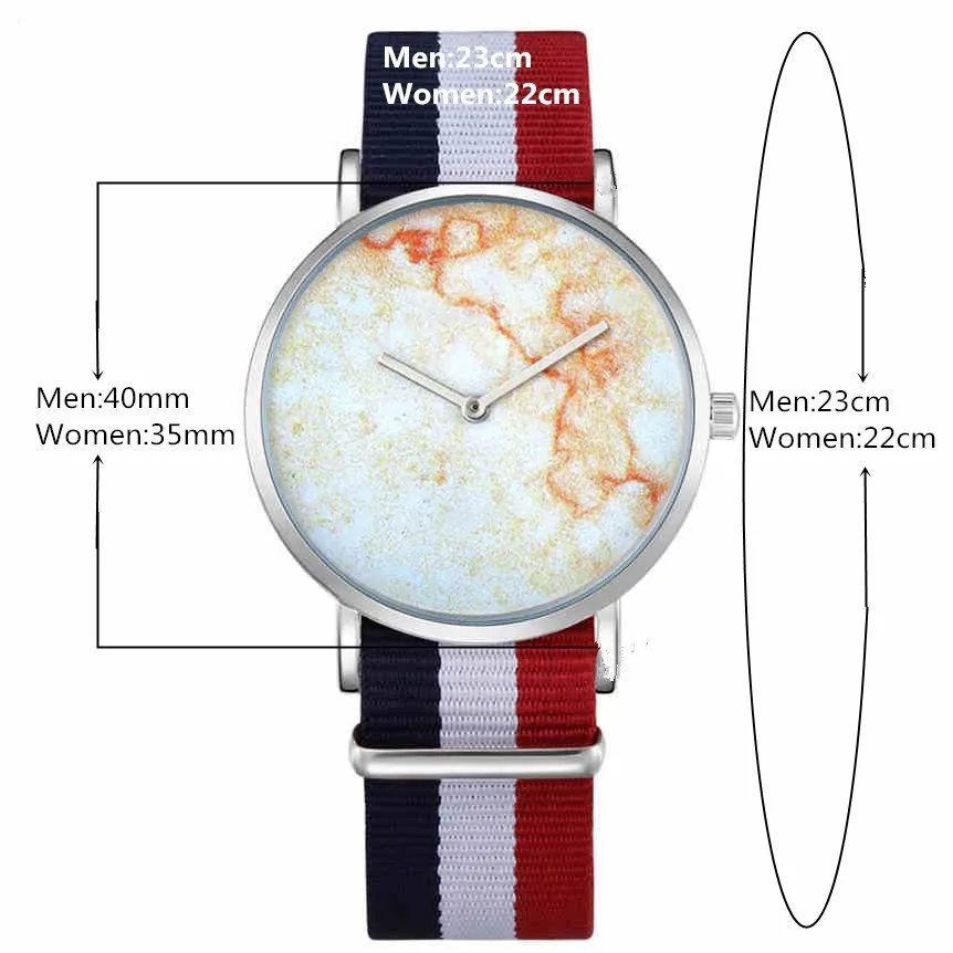 Модные женские часы CAGARNY браслет с нейлоновым ремешком кварцевые спортивные