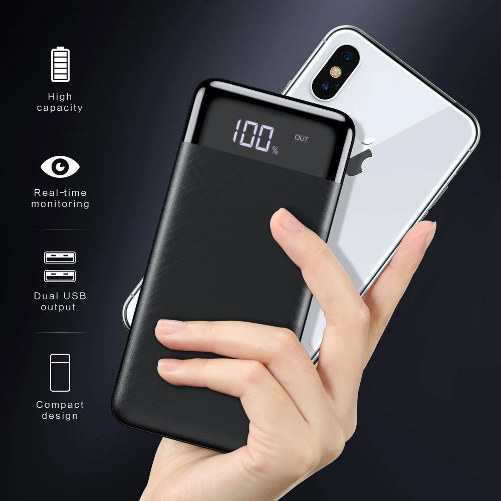 FLOVEME портативный внешний аккумулятор 10000 мАч светодиодный дисплей для Xiaomi Mi