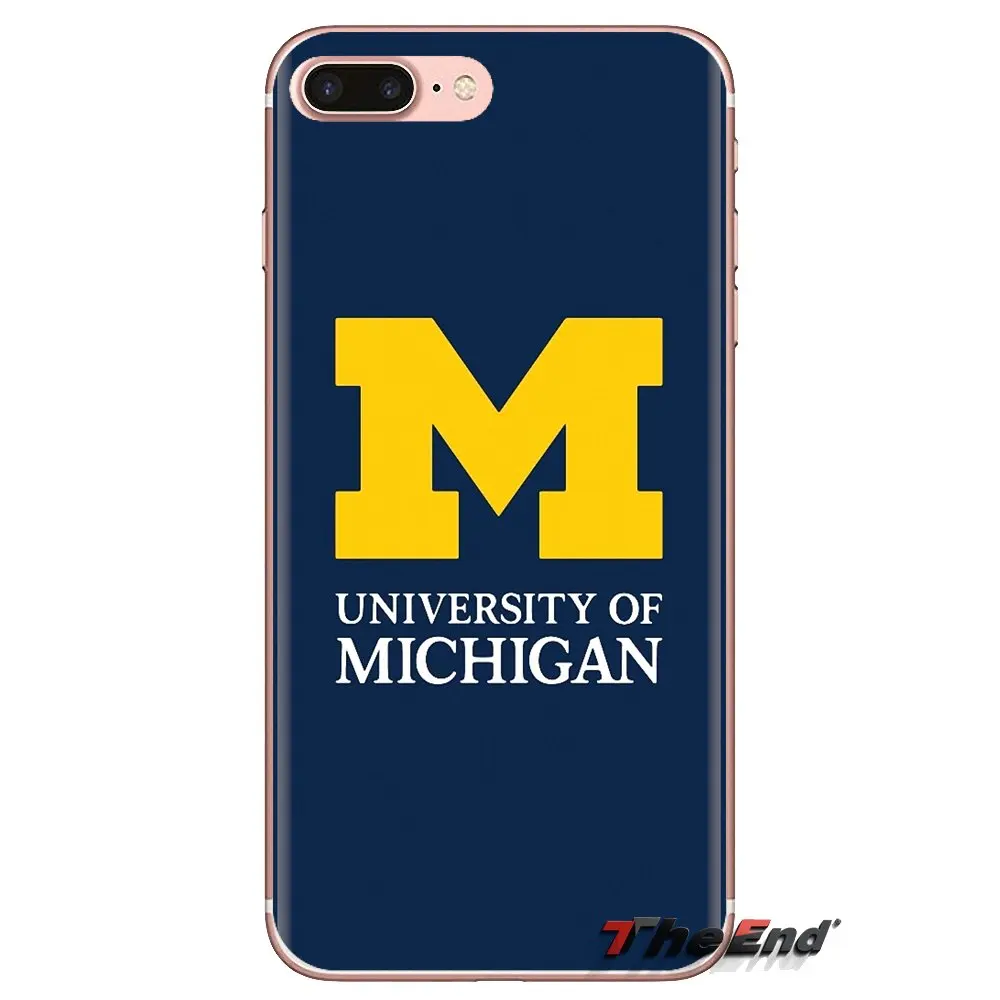 Прозрачный ТПУ чехол для Samsung Galaxy S3 S4 S5 Mini S6 S7 Edge S8 S9 S10 Plus Note 3 4 5 8 9 Michigan Wolverines ice Hockey |