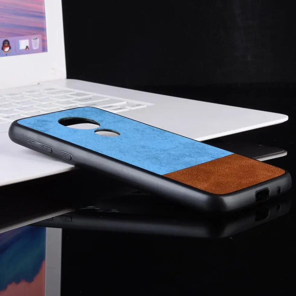 For Motorola Moto G7 /G7 Play Power Case Fashion Splice Double Color Slim Hybrid PC TPU PU Leather Phone Back Cover |