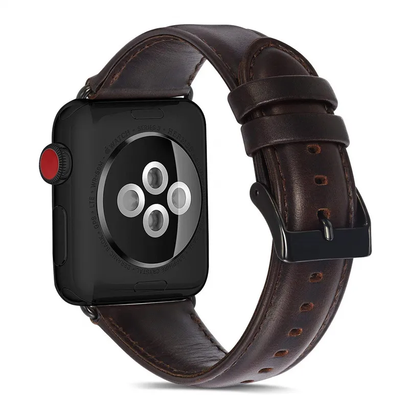 Ремешок из натуральной кожи для Apple Watch Series 4 браслет Iwatch series 3 2 1 38 мм 40 мужчин и
