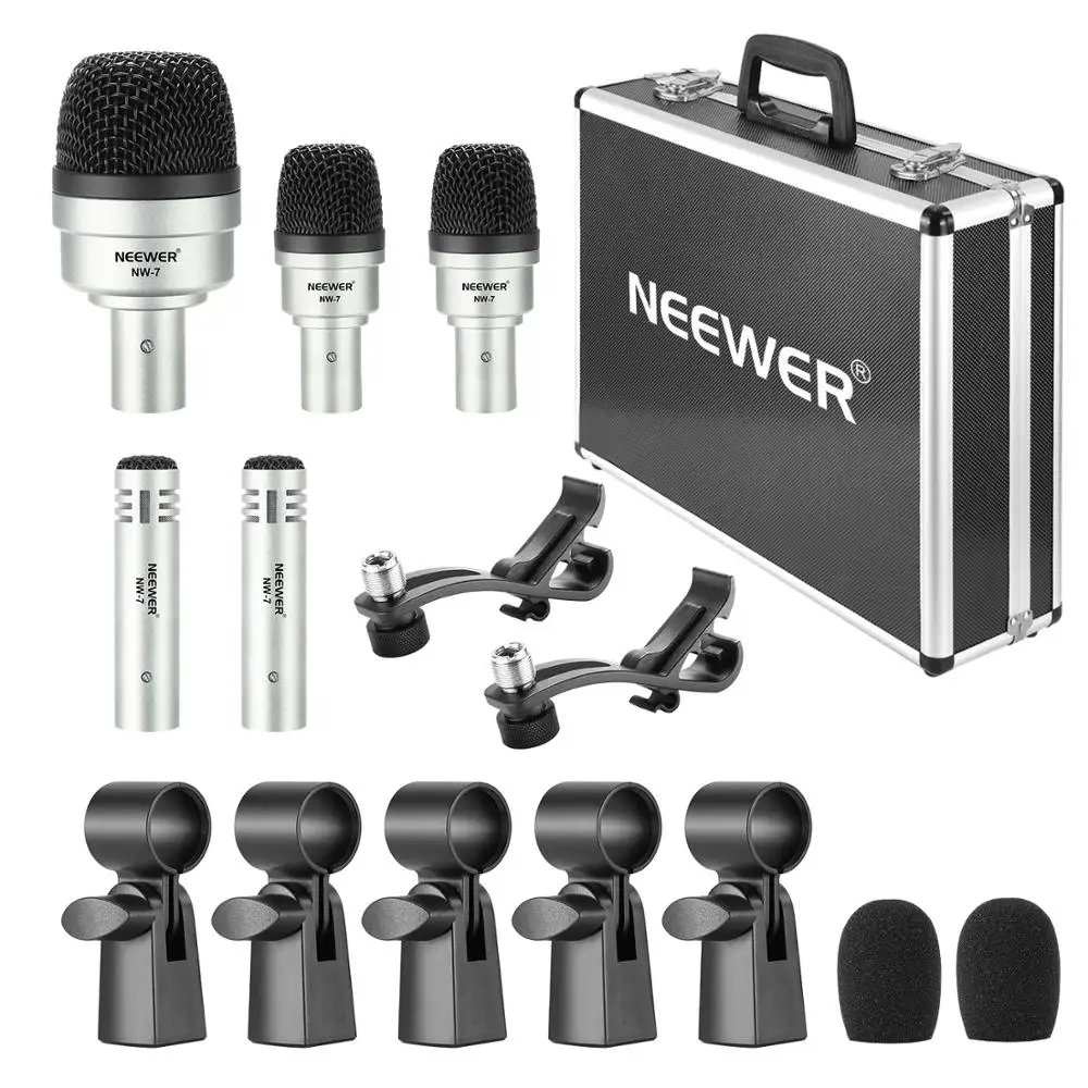 Набор динамических барабанных микрофонов Neewer 5 шт. басы микрофон Tom/Snare и тарелки