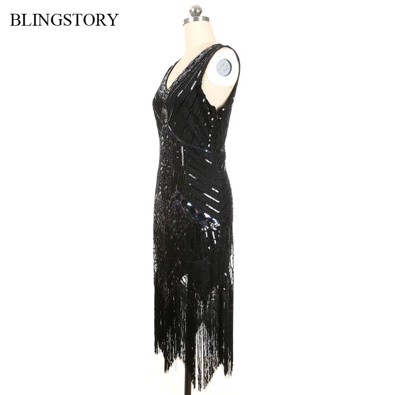 BLINGSTORY Европейское Высокое качество Ретро Великий Гэтсби винтажное платье с