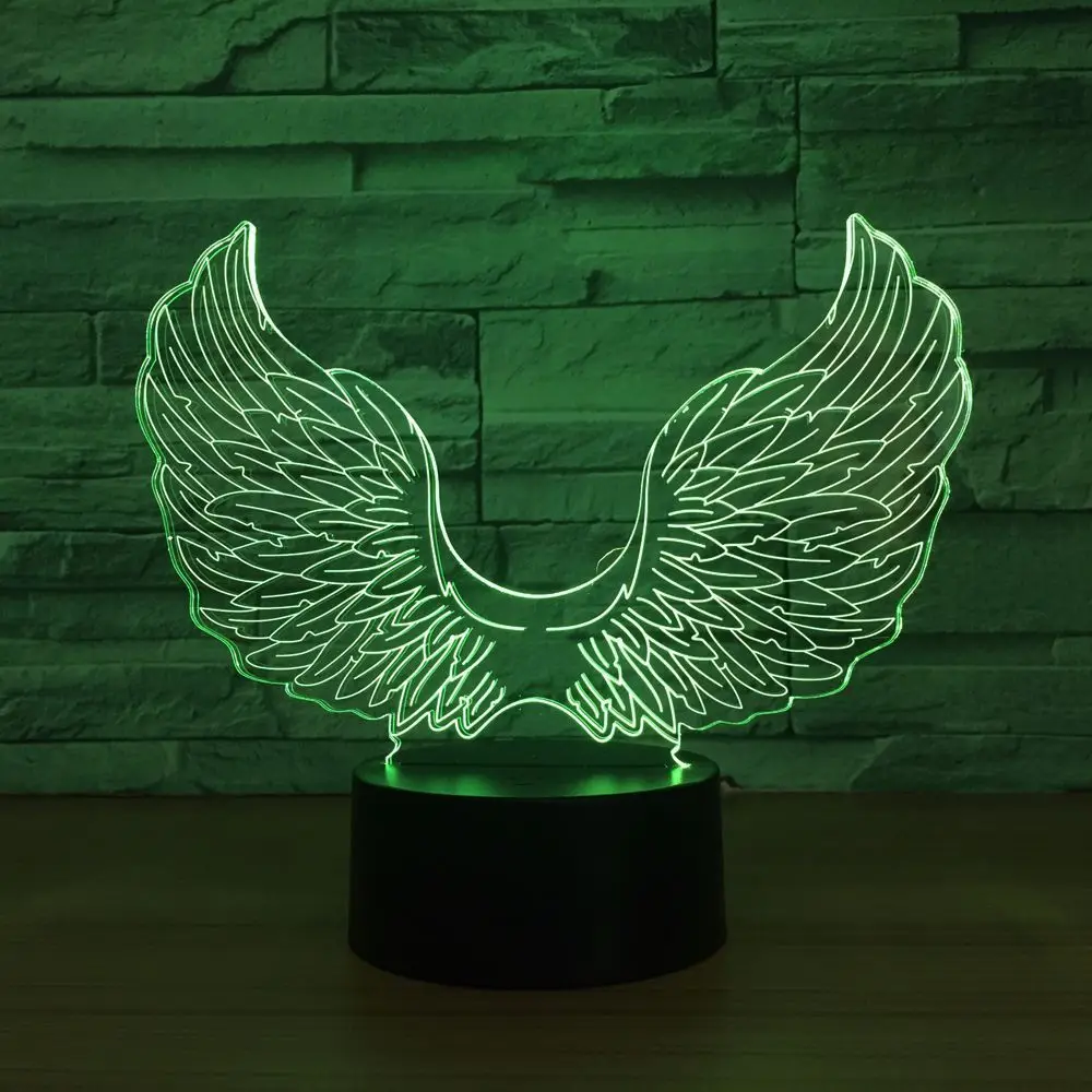 Толстовка с капюшоном надписью Angel и принтом крылышки 3D светодиодный светильник