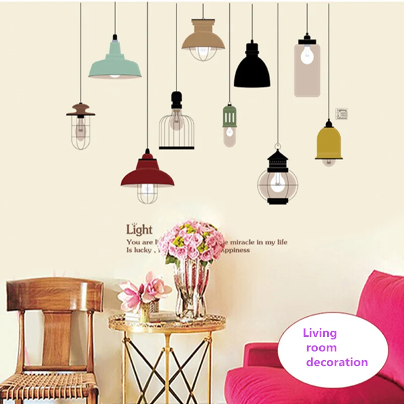Светящаяся лампочка настенная наклейка декор для гостиной спальни Настенная